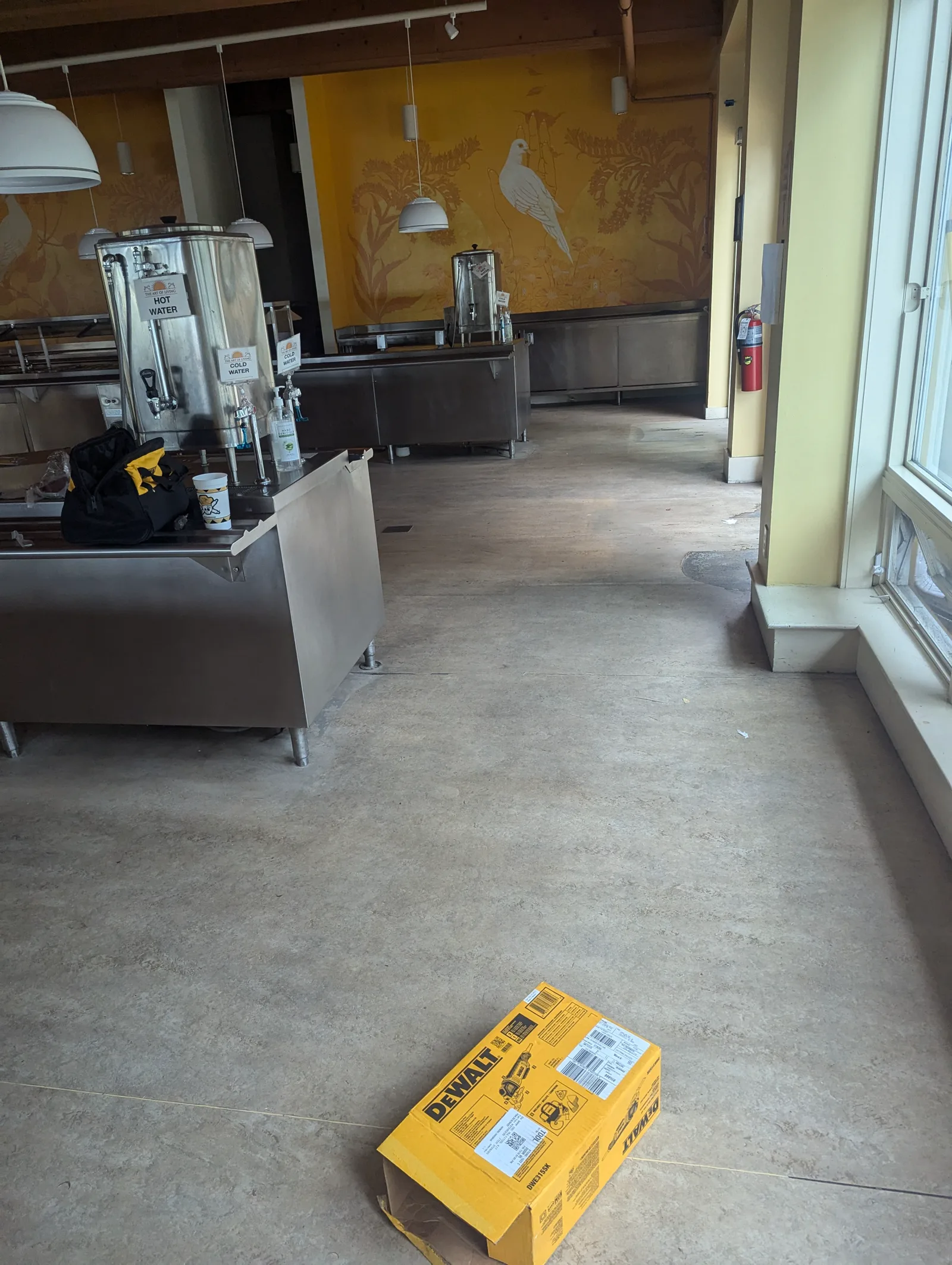 Concrete floor preparation in progress before a coating system is installed